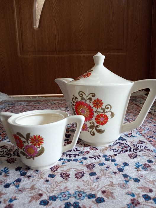 Ceainic + zaharniță ceramică