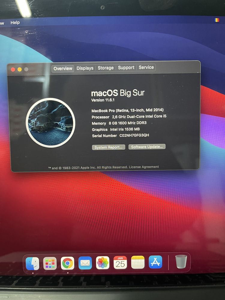 Macbook Pro 13 A1502 Retina Mid 2014