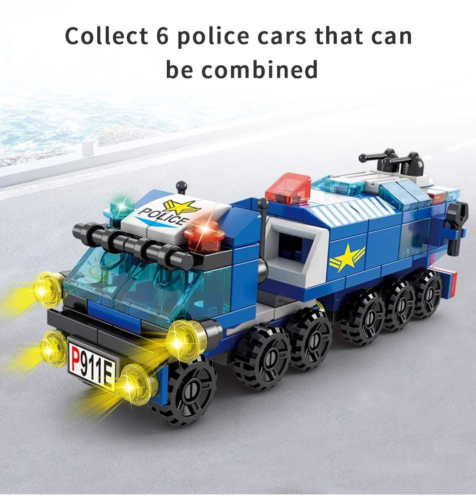 Joc constructii tip Lego Macara , Pompieri sau Politie cu 142 piese