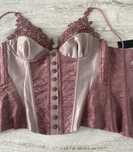 Corset Agnes Toma din catifea, tafta, dantela cu strasuri,NOU,reglabil