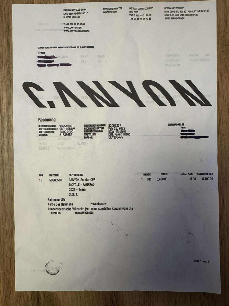 Canyon Sender CFR Team 2022 L  29‘ КАТО НОВО