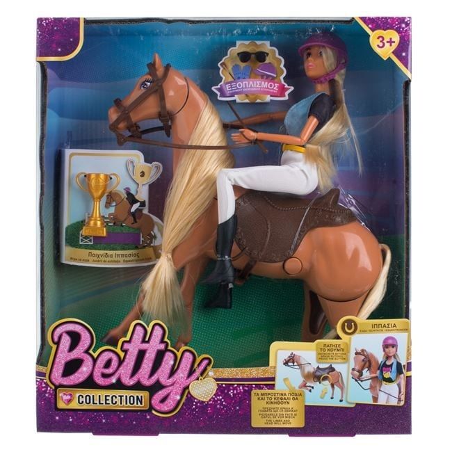 Кукла-жокей с кон и аксесоари