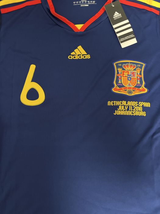 tricou fotbal jersey retro Spania A. Iniesta 6 finala world cup 2010