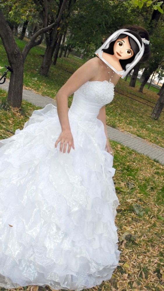 Свадебное платье (б/у) + фата (новая) ТОРГ