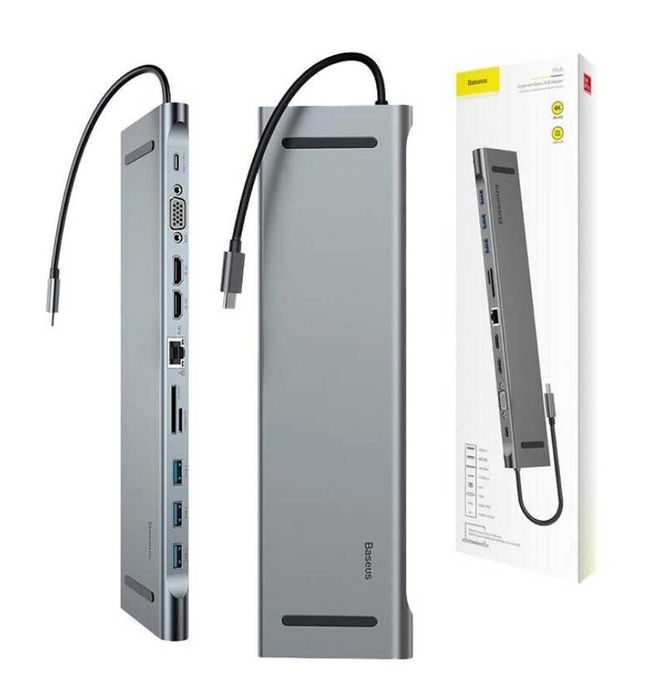 Adaptor HUB USB-C Baseus 10W1 Silver