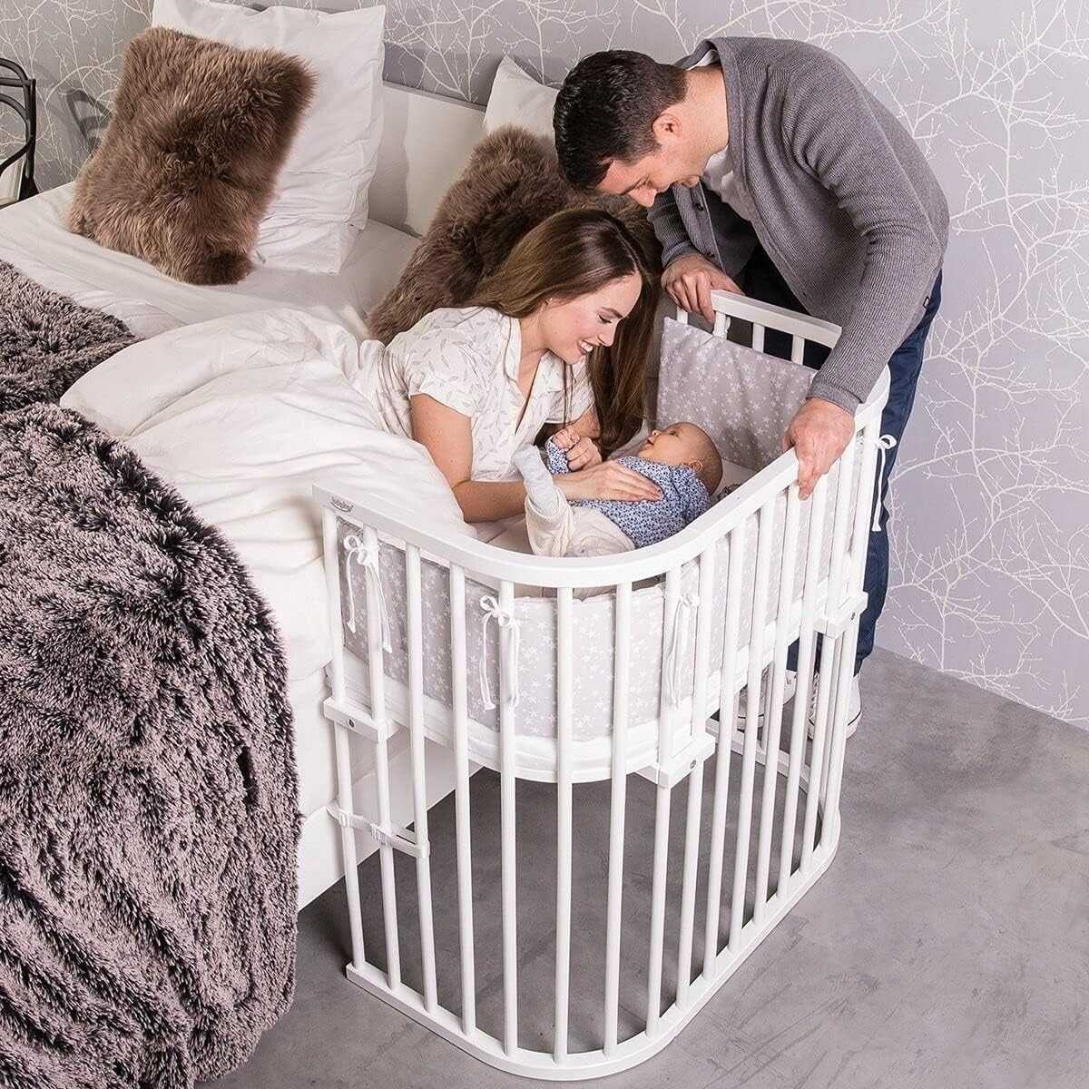 Бебешки кош за спане, странична бебешка кошара, предпазна преграда за