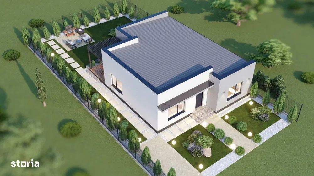 Casa plan parter, la rosu, 380 MP, 110 MP utili, Preajba
