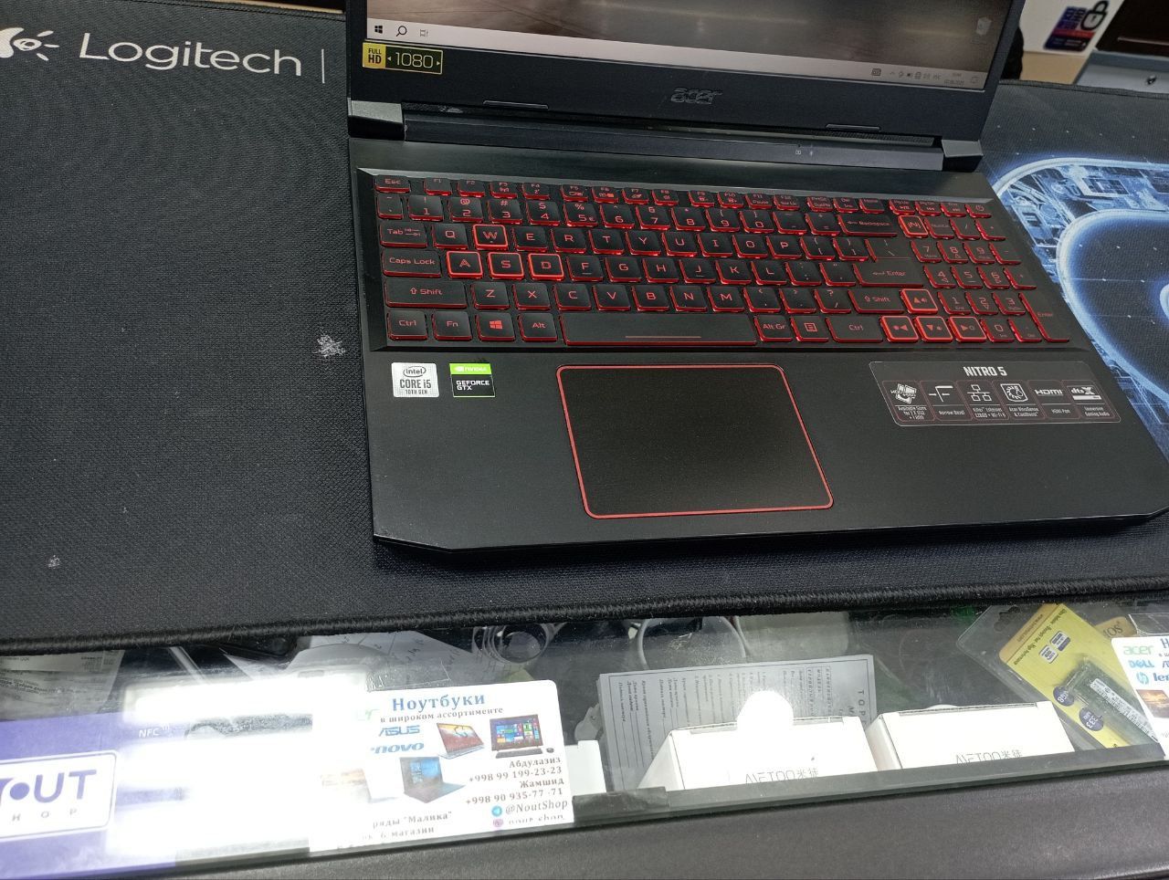 Acer nitri 5 i5/10  8ram/256 ssd/5hdd  gtx1650