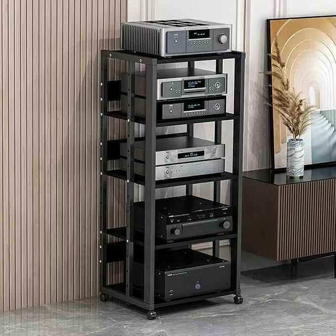 5-етажна AV стойка за HIFI компоненти с колела, 110 см