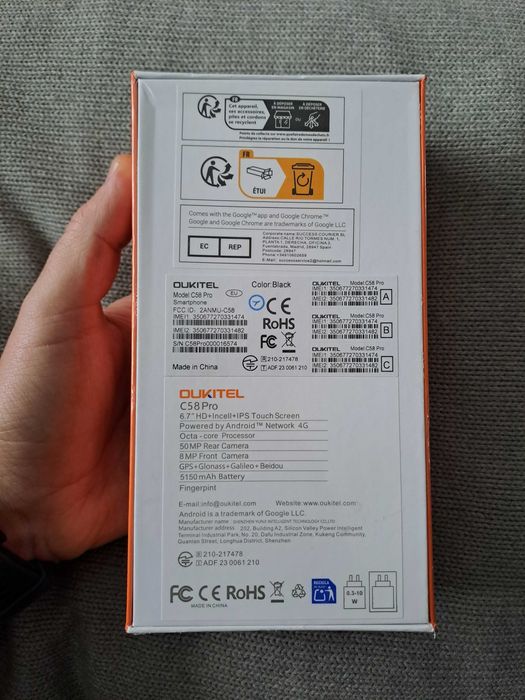 Smartphone OUKITEL C58 Pro, 24GB RAM+256GB, 6,7", 50MP, 5150mAh, 4G