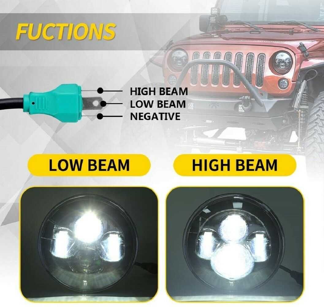 Set Faruri LED JEEP Wrangler JT JK Rubicon Sahara 60w “BLACK”