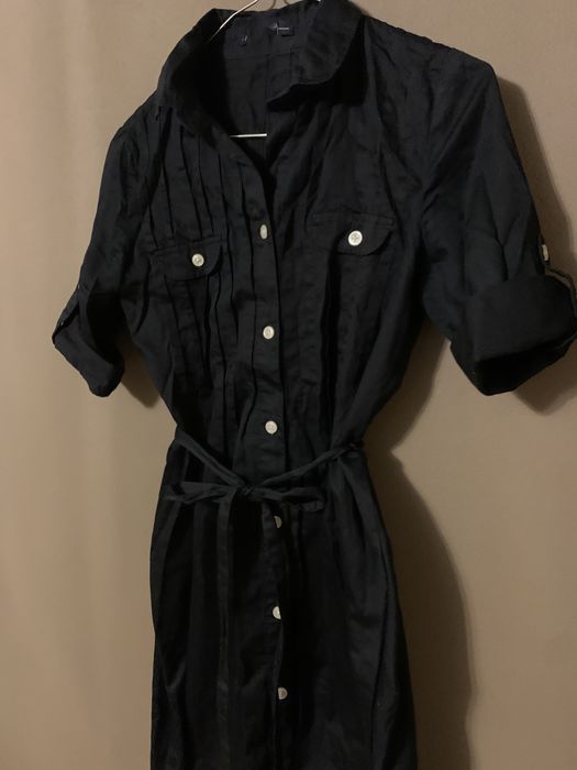 Rochie neagra tip camasa marime XS  cu cordon talie