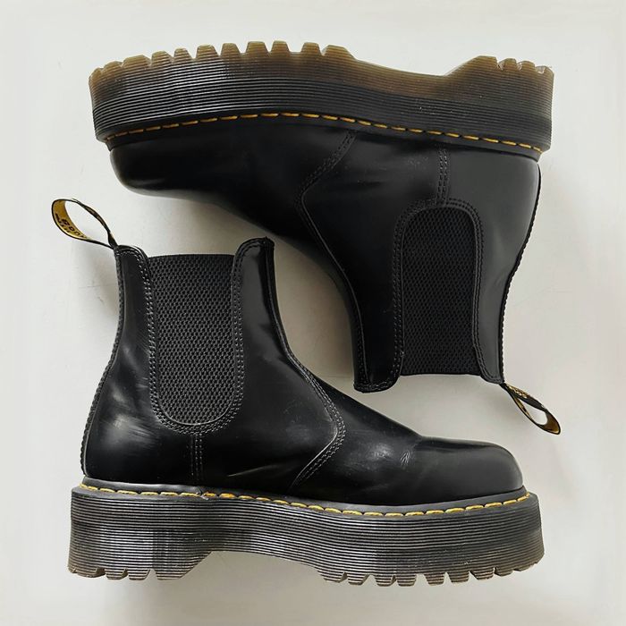 Dr Martens 2976 Quad Polished Smooth Chelsea Leather Platform Boots 41