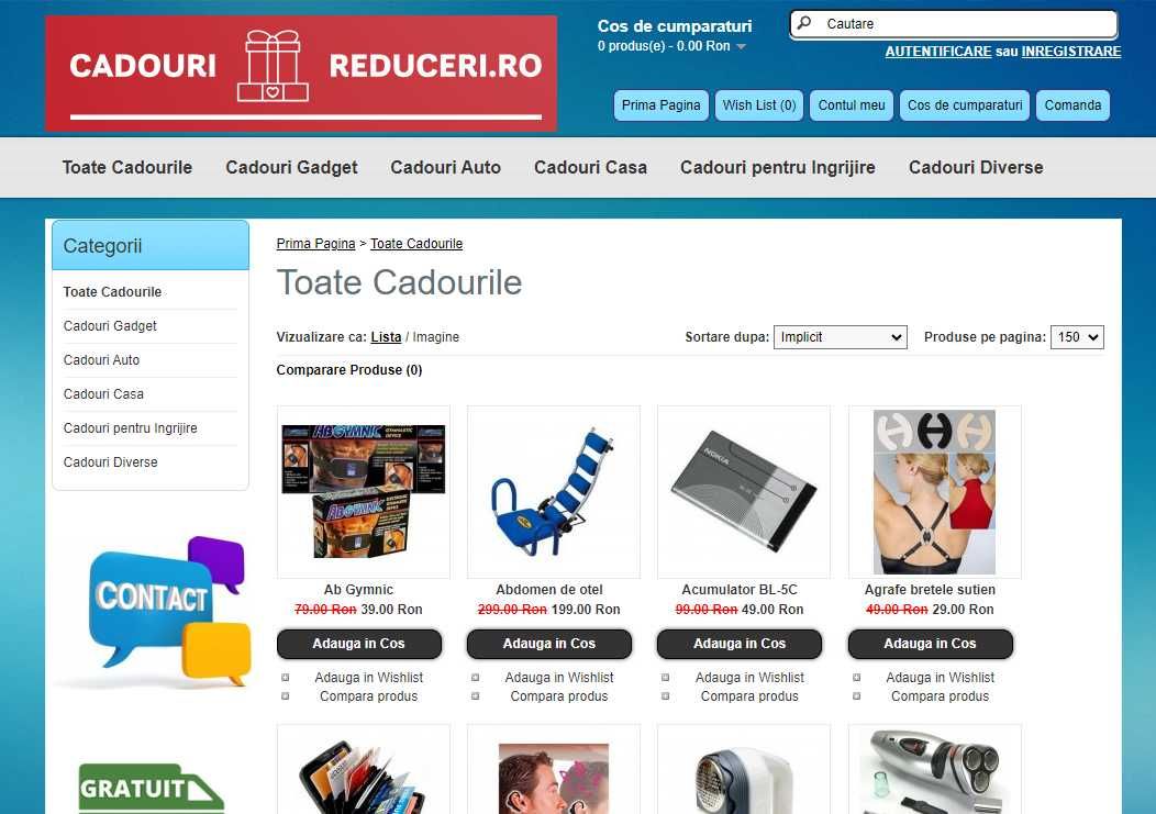 CadouriReduceri.ro - afacere la cheie, magazin online profitabil
