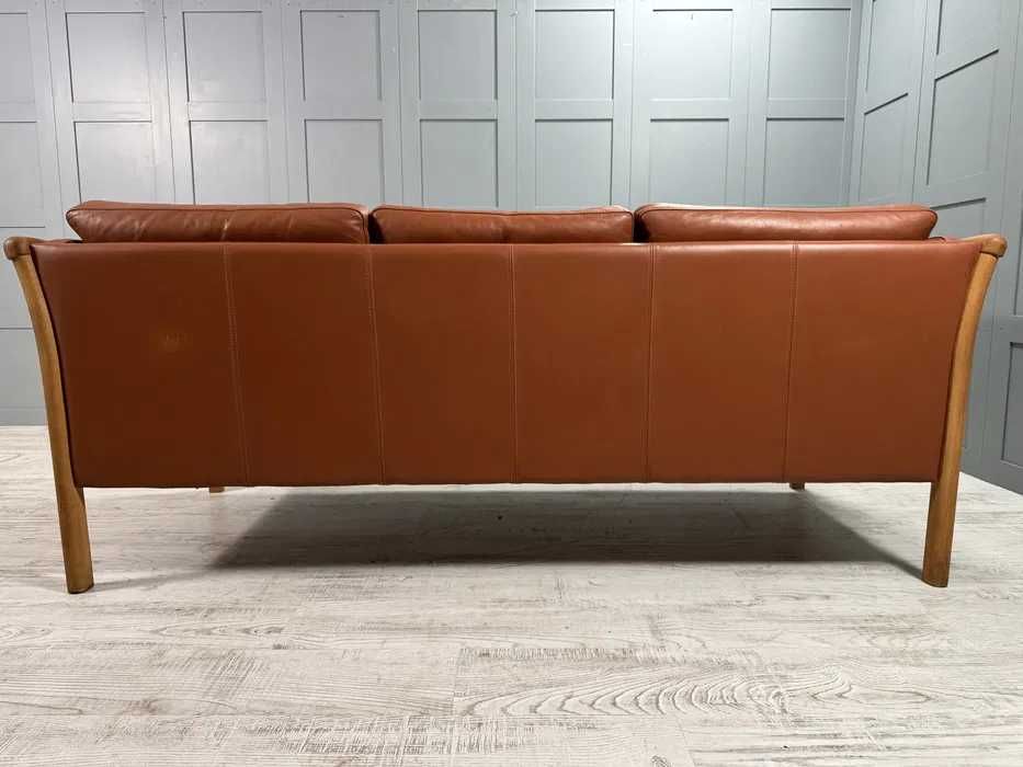 Датски диван 3-ка естествена кожа Д1089-Д