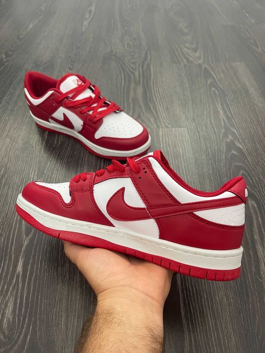 Adidasi NIKE Dunk Low Panda, BLACK/WHITE l University l Red Blue NOU