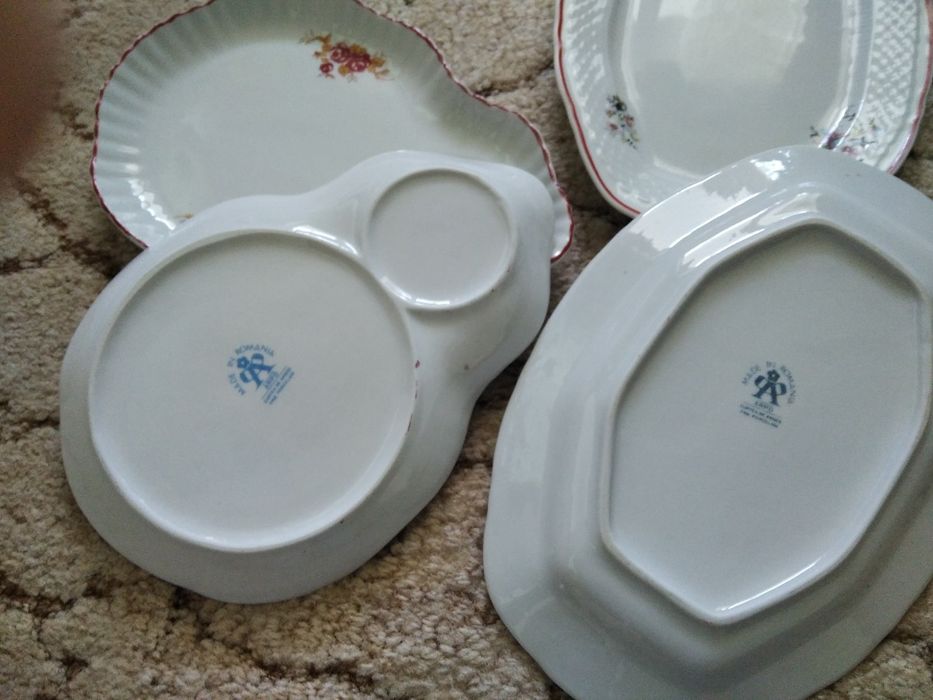 4 platouri aperitive,portelan Curtea de Arges