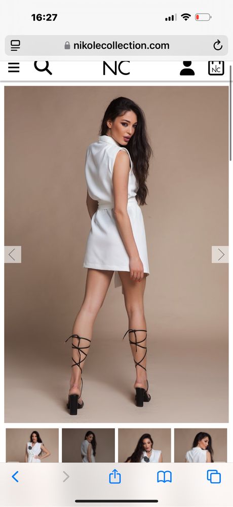 Бяла рокля nikole collection