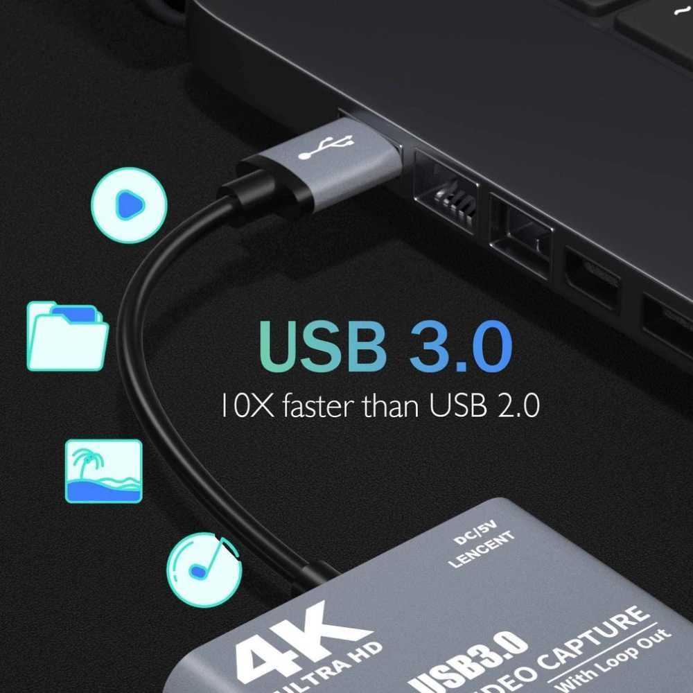 HDMI - USB 3.0 Video Capture Card Game Live Streaming видео кепчър