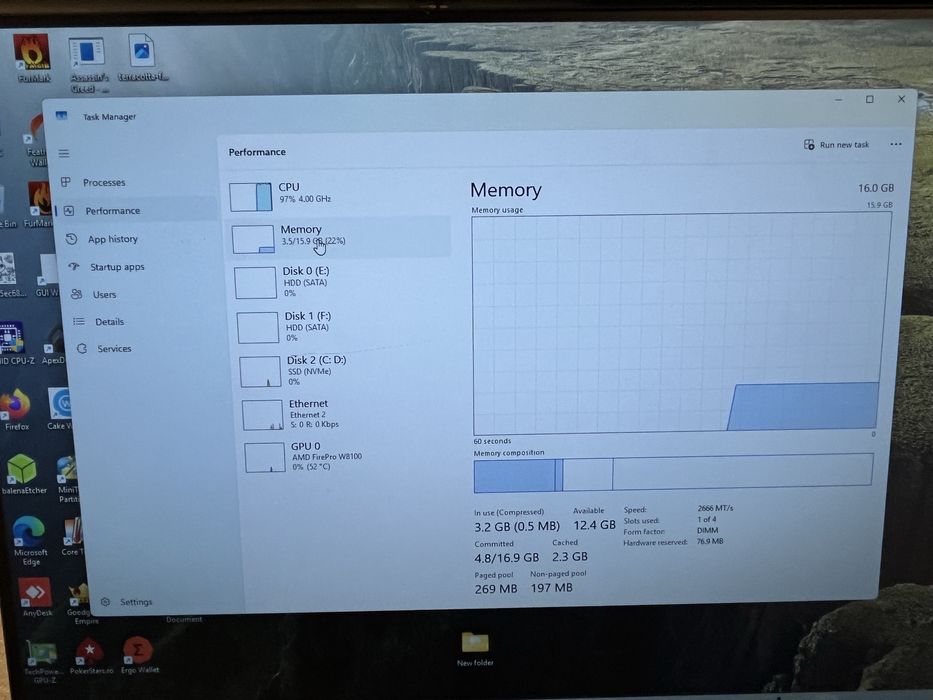 Pc Ryzen 5 3600 / 16gb Ram/8Gb ddr5 Amd firepro profesional