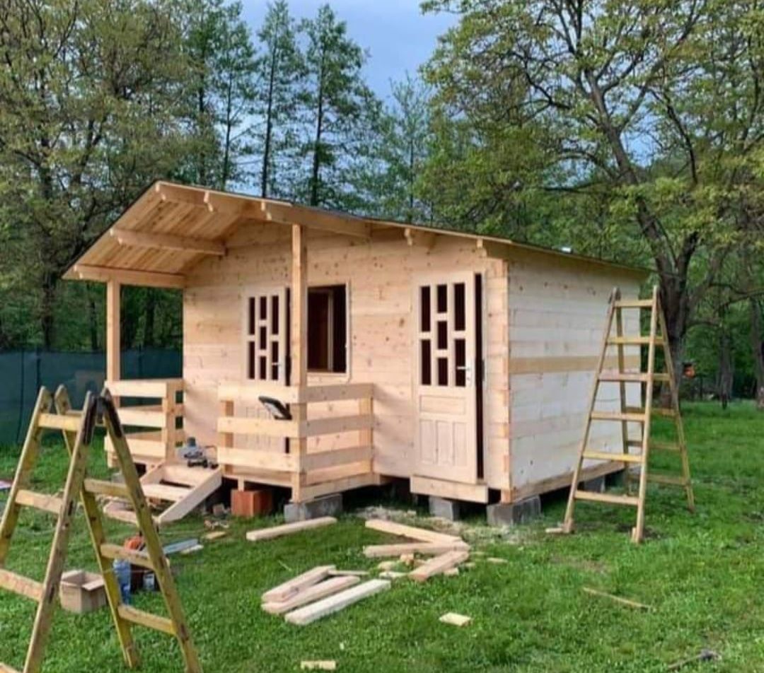 Cabane din lemn placatea gata