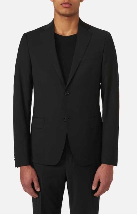Sacou blazer de lux 54 XXL slim Oscar Jacobson lana luxury negru