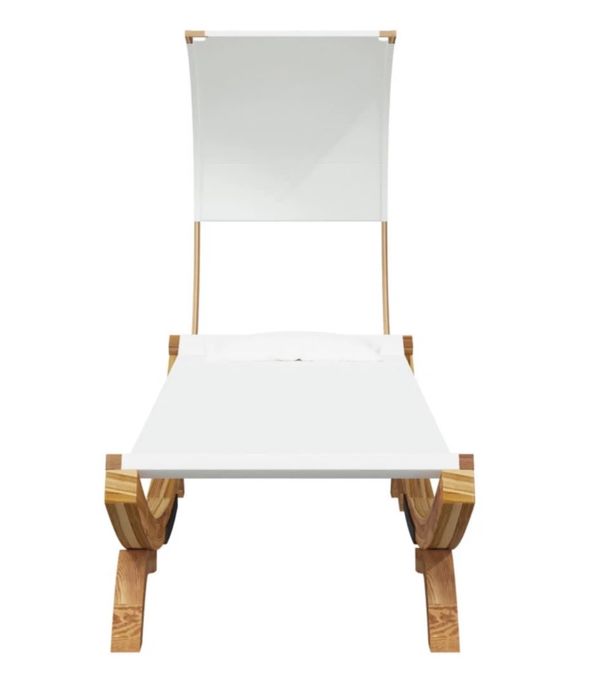 Sezlong pat de exterior cu baldachin crem din lemn masiv VidaXL nou