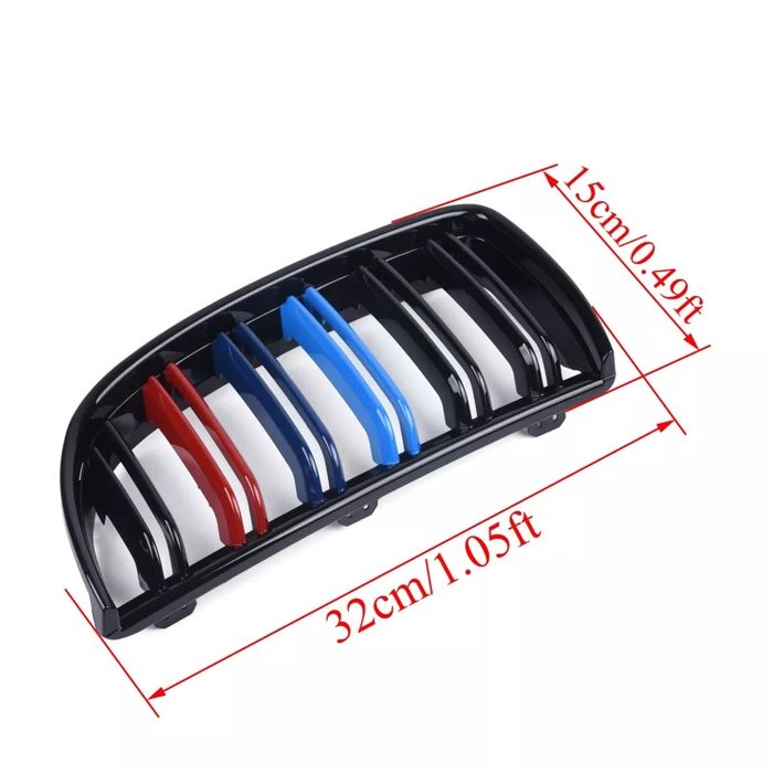 Grile Duble Bmw E90 E91 FL 2005 2008 Negru lucios Culori M