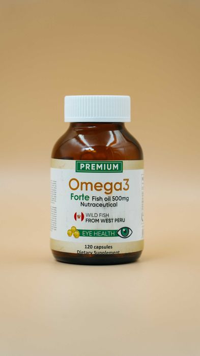 Omega3 Forte capsules 500мг № 120 в стеклянной банке   Источник Омега3