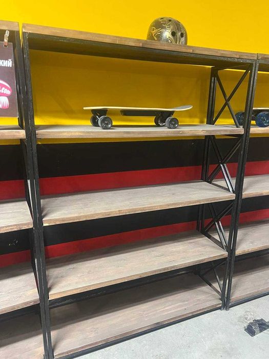 Стеллажи витринные лофт на 4 полки