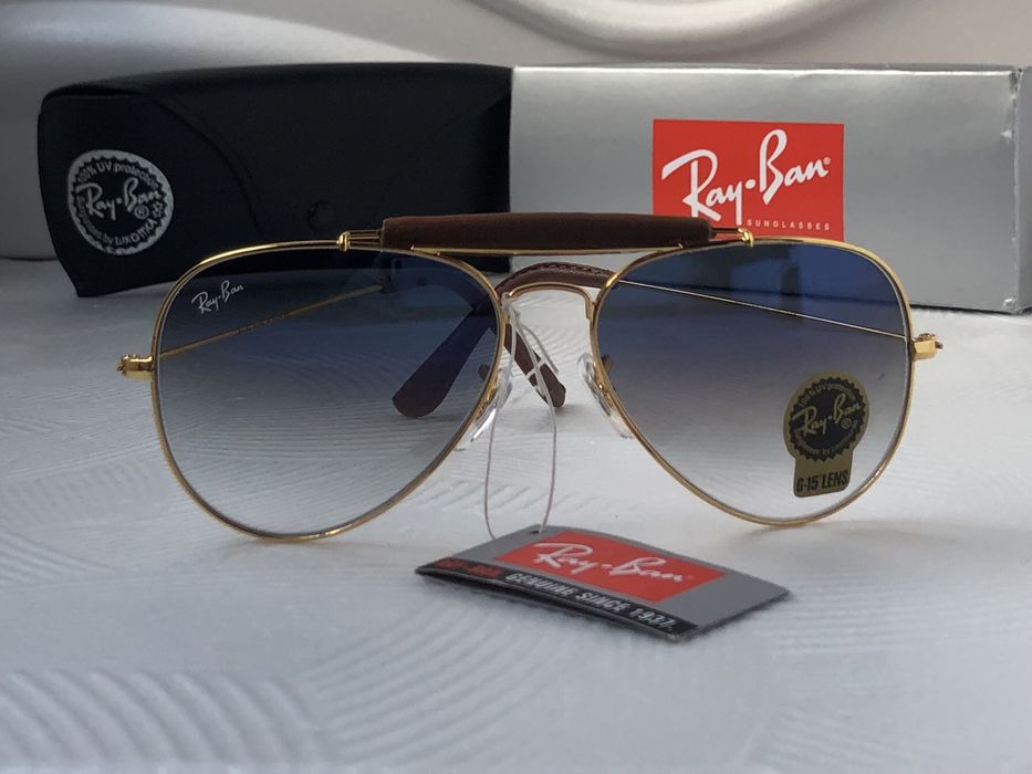 Мъжки слънчеви очила авиатор с кожа минерално стъкло 6 цвята