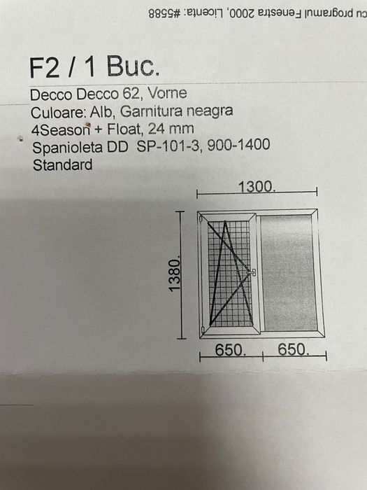 Vând fereastră termopan , nouă cu plasă contra insectelor inclusă