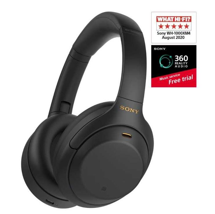 Casti Over the Ear Sony WH-1000XM4B Noise cancelling, Microfon, Negru