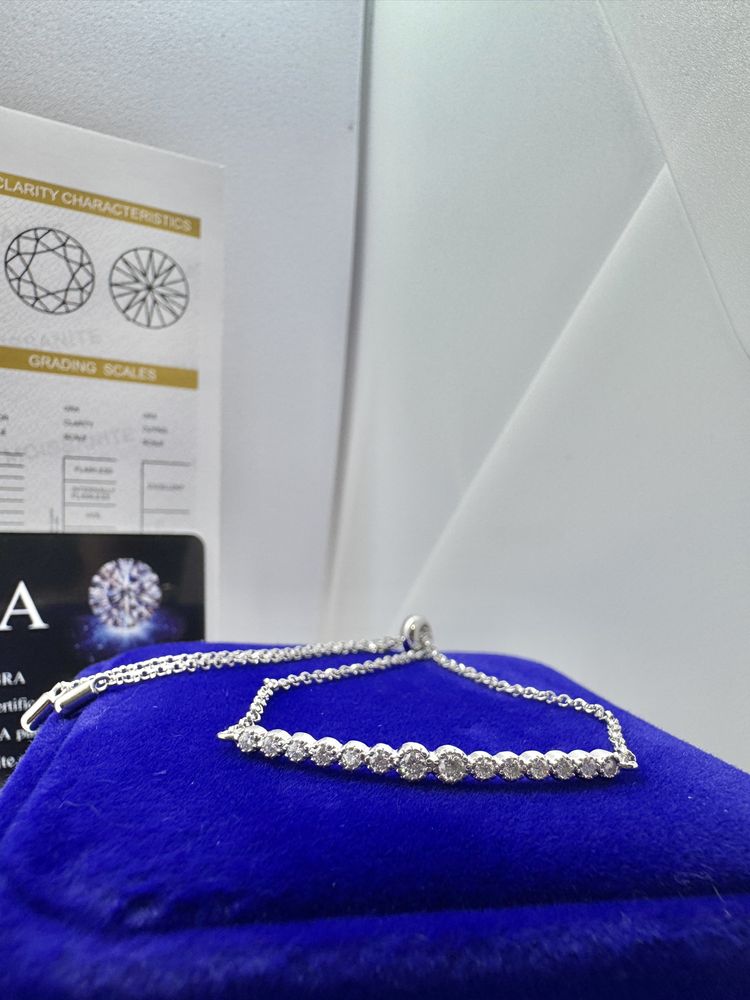 Сребърна гривна с мойсанит ( диамант )