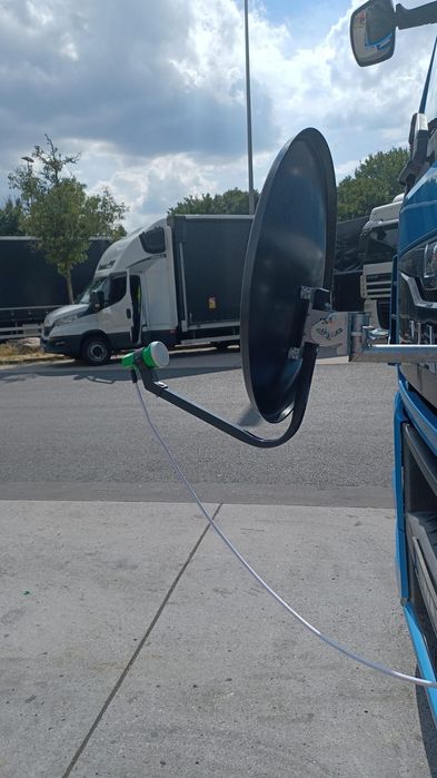 Antena camping 45/55cm pentru camion ventuză dublă, lnb +cablu 5m