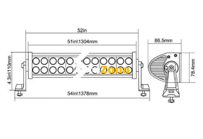 Силен МОЩЕН Лед LED Bar БАР 729W 131см за Джип Атв Автомобил Камион