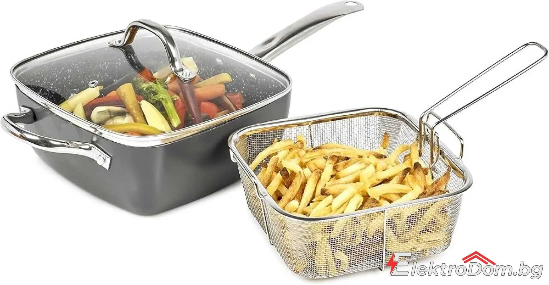 Мултифункционален комплект тиган, 5 части Pan Chefs;Медно покритие