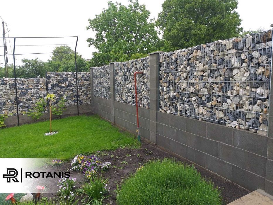 Gard modern tip gabion / Piatra si Panou de gard