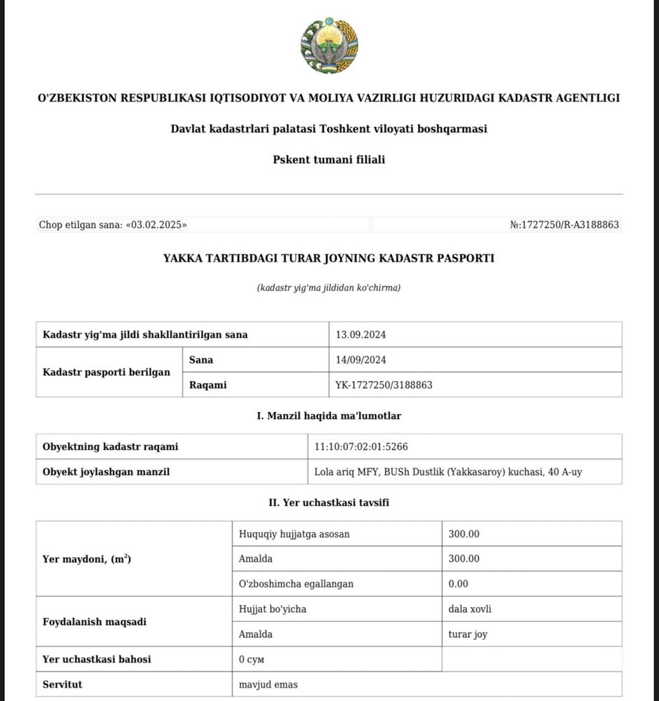 Новая хай-тек Дача с кадастром не далеко от Ташморе и Пскент