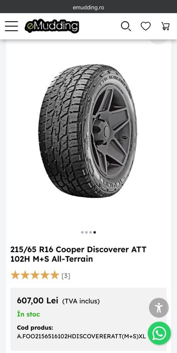 Anvelope Roti/Cauciucuri iarna Dacia Duster DOT 2024, 215/65 R16