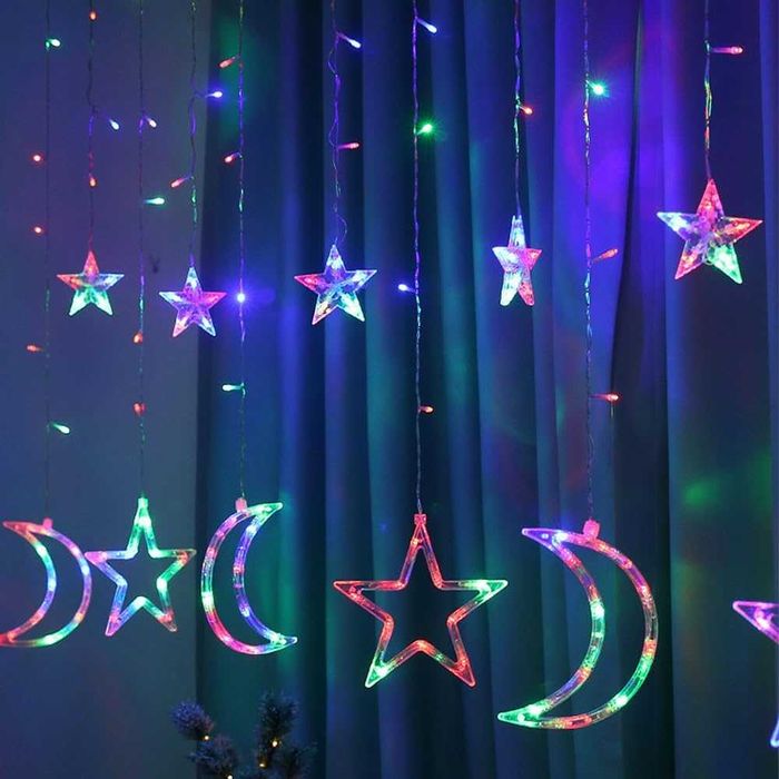 Perdea luminoasă cu stele, de 3,5 m, 8 moduri