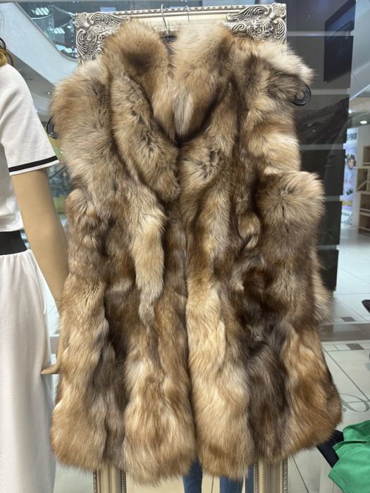 Елек от естествен косъм на лисица