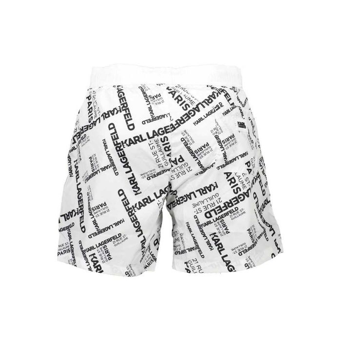 Pantaloni scurti de baie pentru barbati, Karl Lagerfeld negru/alb