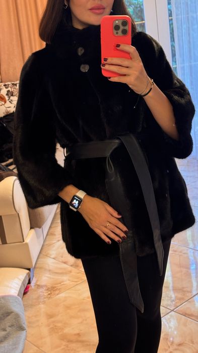 #91 Късо палто от норка.Manakas.Визон.Яке.Естествена кожа с косъм.