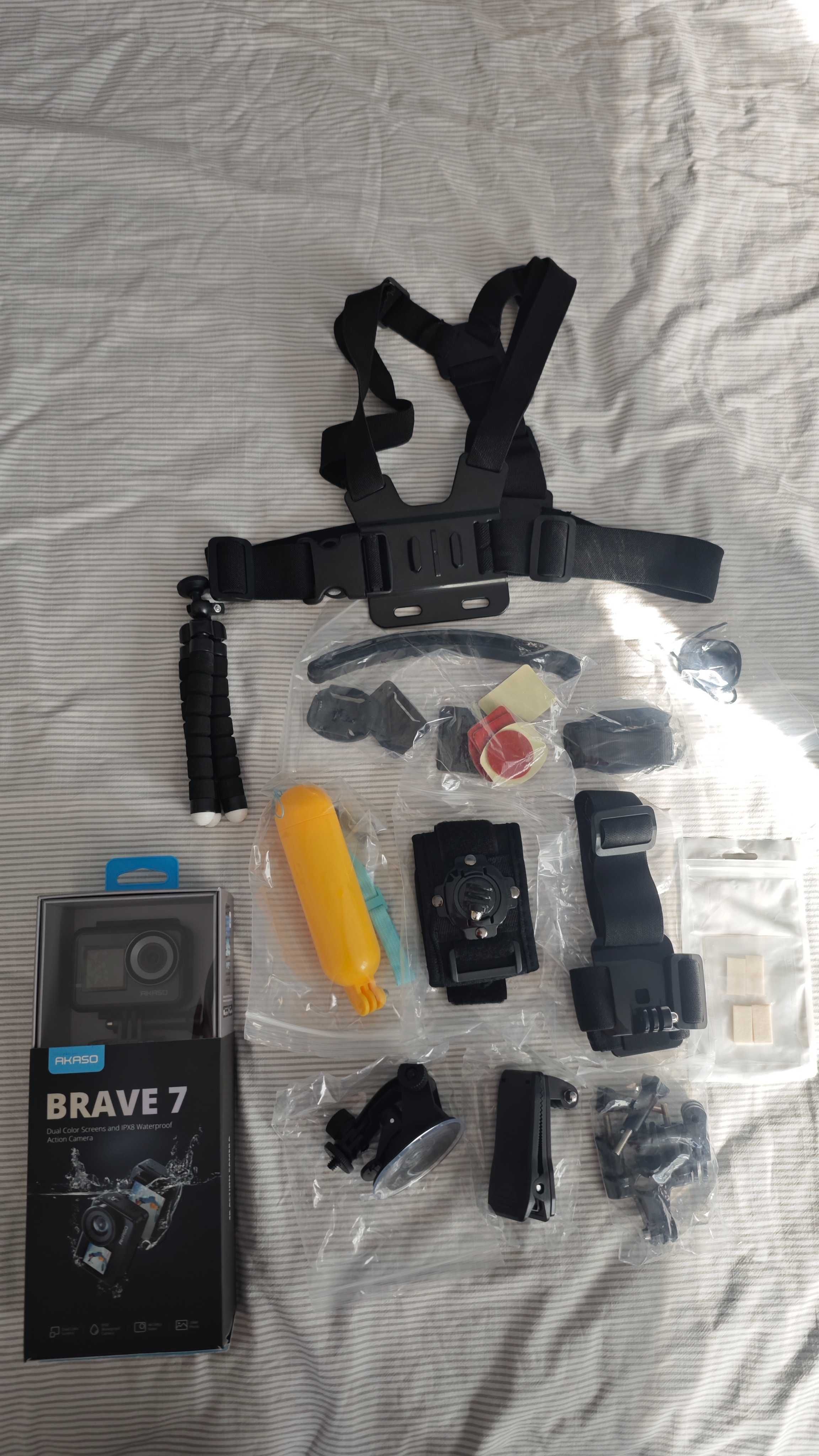 Екшън камера 4k/30fps Akaso Brave 7 + Допълнителни Аксесоари