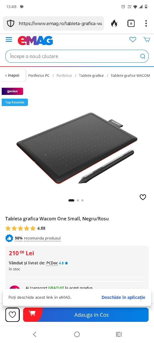 Tabletă grafică Wacom One CTL - 472