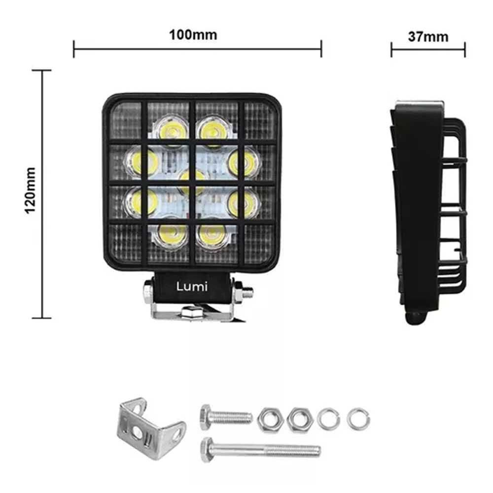 10 см 27W Диоден Халоген с Решетка Фар с Решетка Прожектор 12V 24V