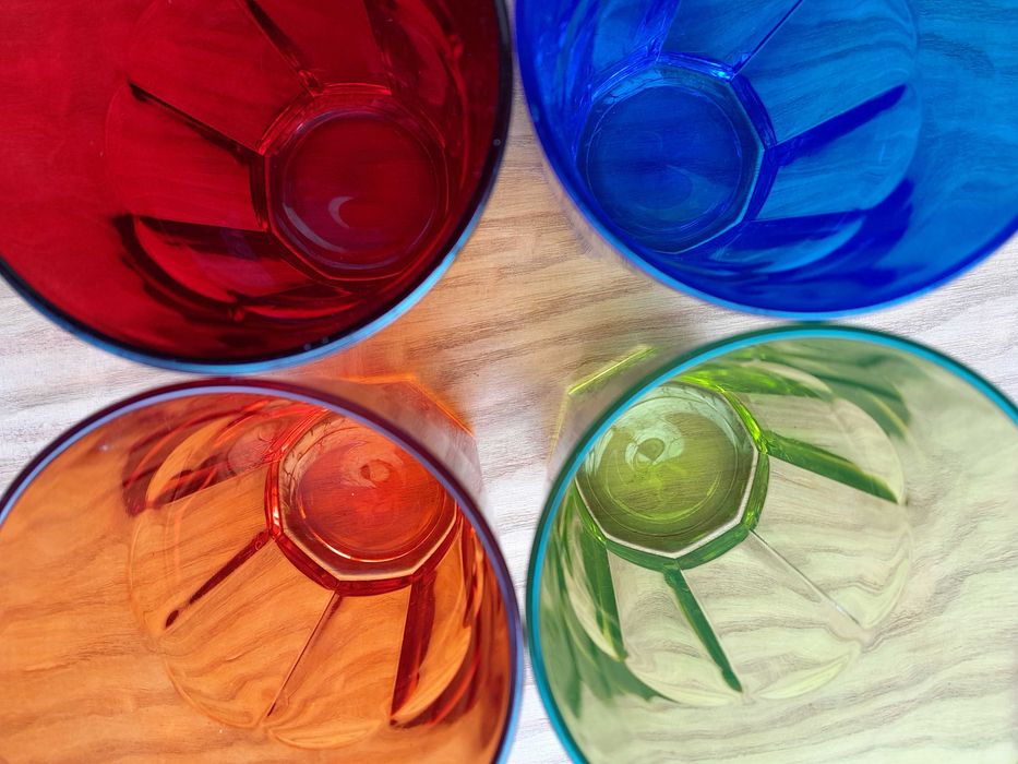 16 pahare colorate pentru apa,limonada,365ml