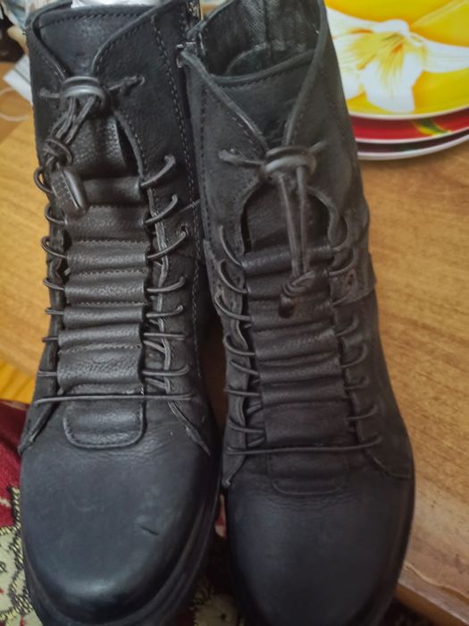 Сапожки мокрая кожа