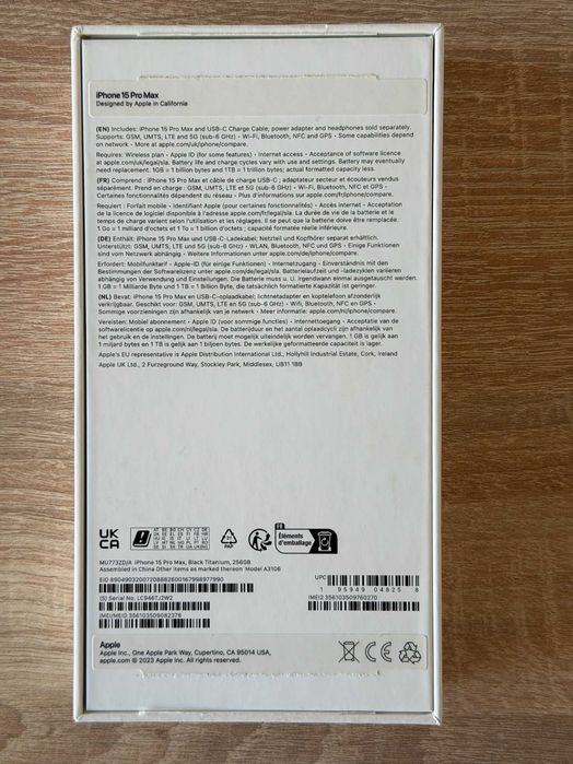 iPhone 15 Pro Max 256GB Black Titanium Гаранционен 90 % Battery Health